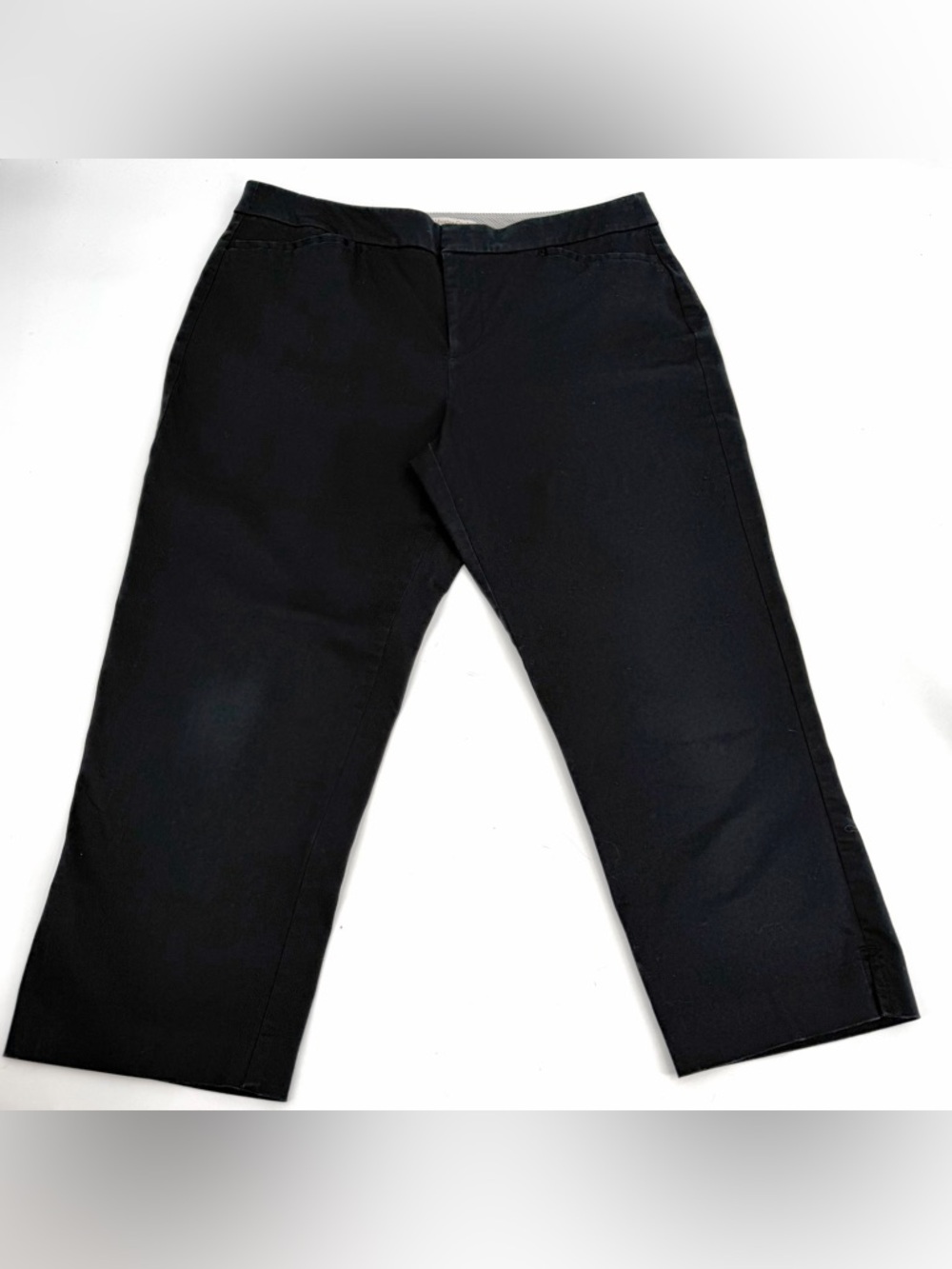 COLDWATER CREEK Capri Pants Womens 10 Black Natural Fit Crop Casual Cotton Blend
